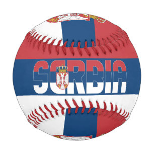 Serbia Flag and Coat of Arms Patriotic Baseball