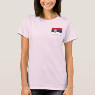 Serbia Flag and Map dk T-Shirt