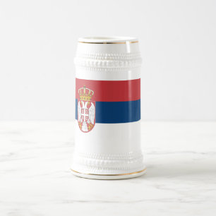 Serbia Flag Beer Stein