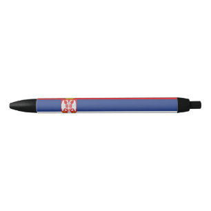 Serbia flag black ink pen