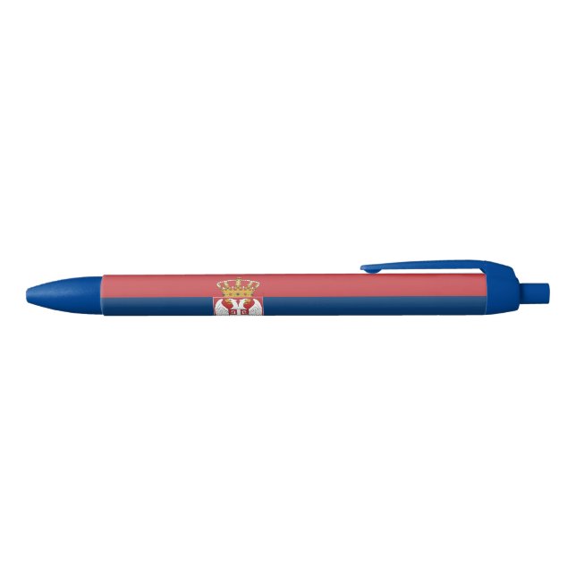Serbia Flag Black Ink Pen (Top)