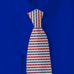 Serbia Flag Brick Pattern Tie