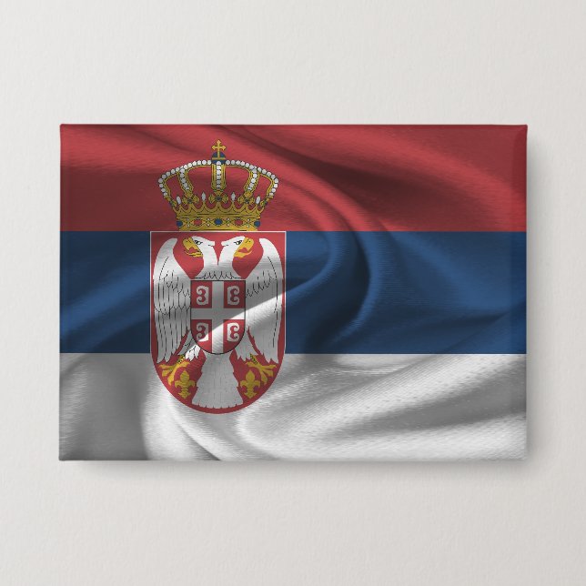 Serbia Flag Button (Front)