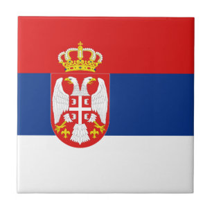 Serbia Flag Ceramic Tile