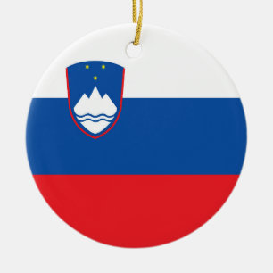 Serbia flag ceramic tree decoration