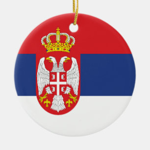 Serbia flag ceramic tree decoration
