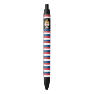 Serbia Flag Cute Patriotic Black Ink Pen