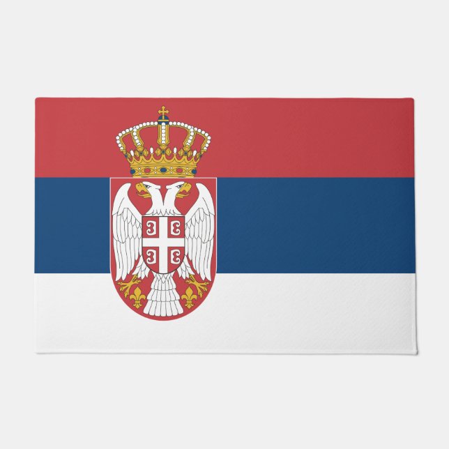 Serbia Flag Doormat (Front)