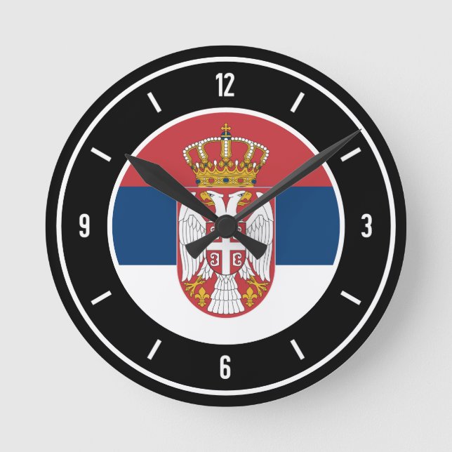 Serbia Flag Elegant Round Clock (Front)