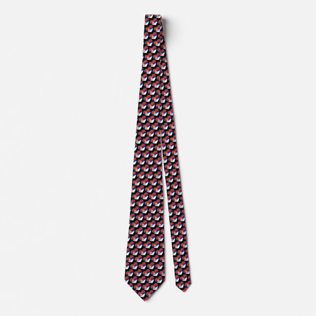 Serbia Flag Hearts Patriotic Tie (Front)