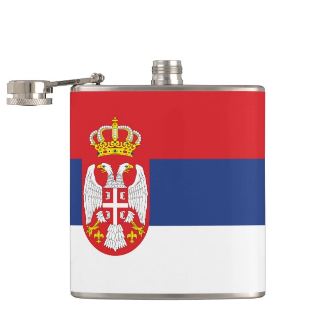 Serbia flag hip flask (Opened)