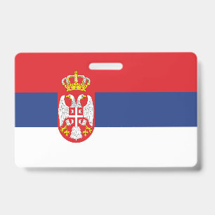 Serbia flag ID badge