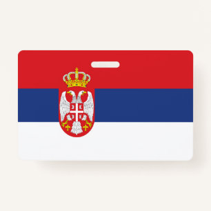 Serbia flag ID badge