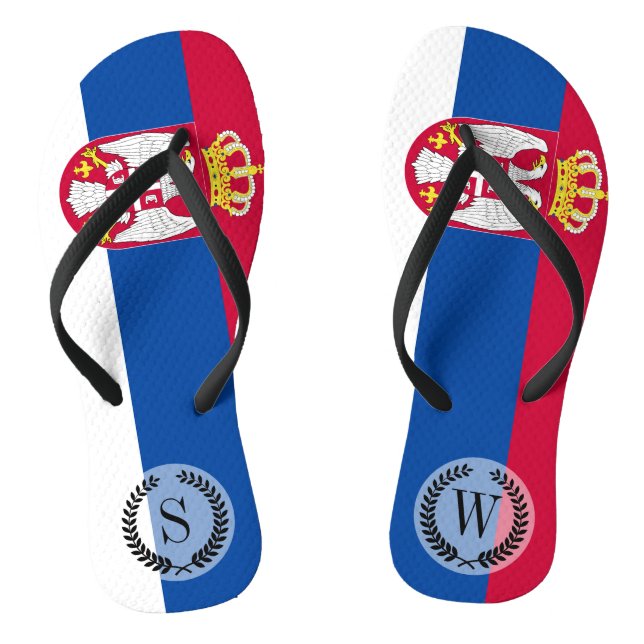 Serbia Flag Jandals (Footbed)