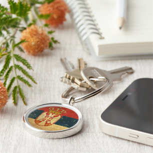 Serbia Flag Keychain