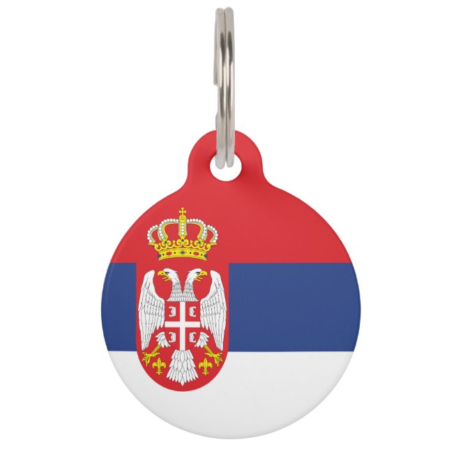 Serbia flag pet tag (Front)