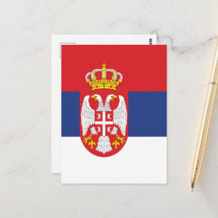 Serbia flag postcard