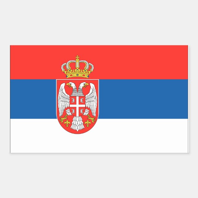Serbia Flag Rectangular Sticker (Front)