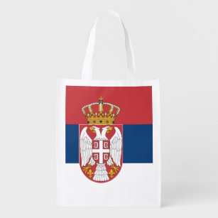 Serbia Flag Reusable Grocery Bag