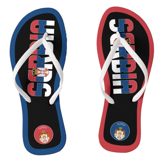 Serbia Flag Superb Patriotic Jandals (Footbed)