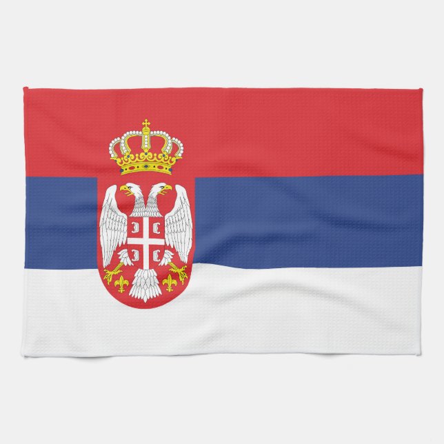 Serbia flag tea towel (Horizontal)