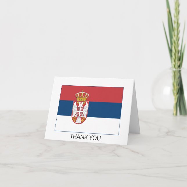 Serbia Flag Thank You Card (Front)