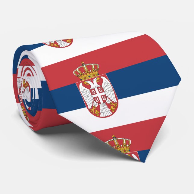 Serbia Flag Tie (Rolled)