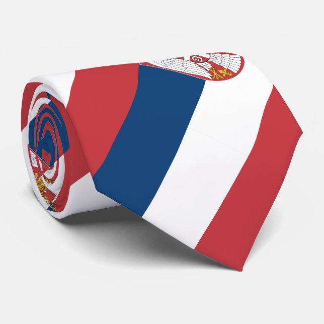 Serbia Flag Tie (Rolled)