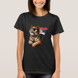 Serbia Flag Tiger Heart Serbian Pride Srbija Serbi T-Shirt