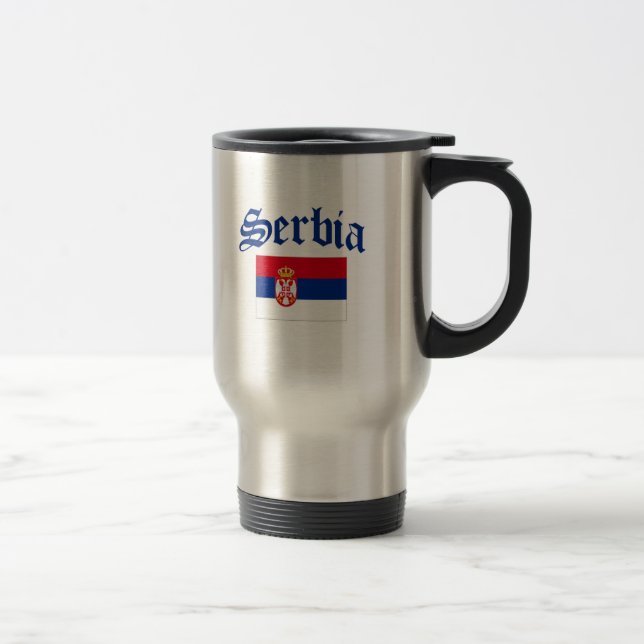 Serbia Flag Travel Mug (Right)
