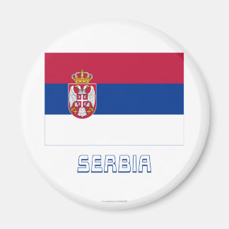 Serbia Flag with Name Magnet