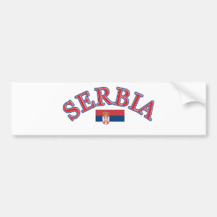 Serbia football design bumper sticker