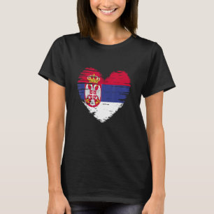 Serbia Heart Serb or Serbian Flag Serb or Serbian T-Shirt