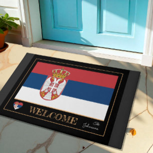 Serbia house mat & Serbian Flag sports / Welcome