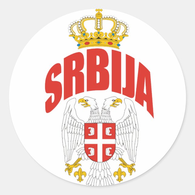 Serbia Latin Classic Round Sticker (Front)