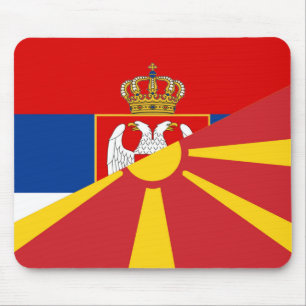 serbia macedonia flag country half symbol mouse pad