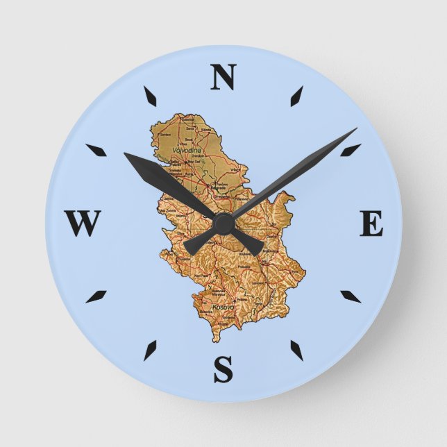 Serbia Map Clock (Front)