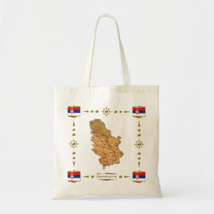 Serbia Map + Flags Bag