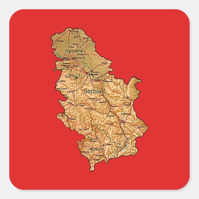 Serbia Map Sticker (Front)