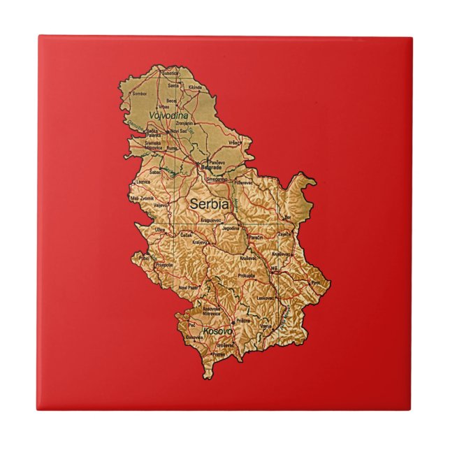Serbia Map Tile (Front)