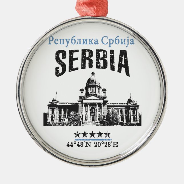 Serbia Metal Tree Decoration (Front)