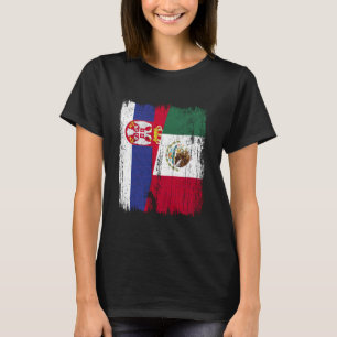 Serbia Mexico Half Flag Serbian Mexican Heritage T-Shirt