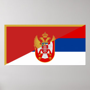 serbia montenegro flag country half symbol poster