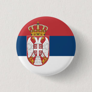 Serbia National Flag 3 Cm Round Badge