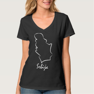 Serbia Outline Srbija Yugoslavia Serbian Pride Ser T-Shirt