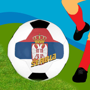 Serbia patriotic Football & Serbian Flag / Sports Soccer Ball