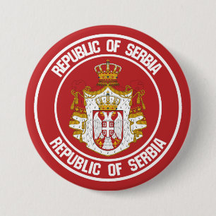 Serbia Round Emblem 7.5 Cm Round Badge
