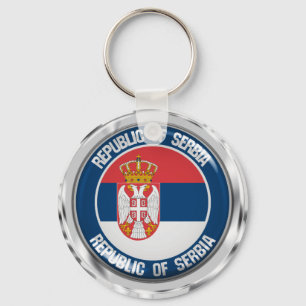 Serbia Round Emblem Key Ring