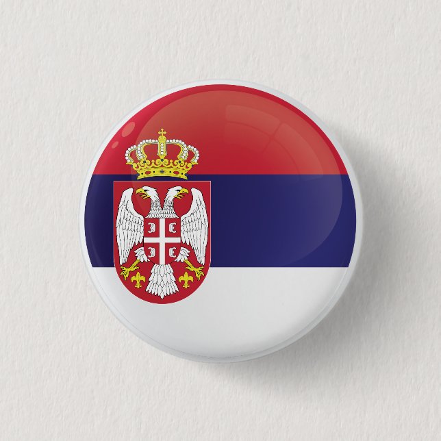 Serbia  Round Icon Flag 3 Cm Round Badge (Front)