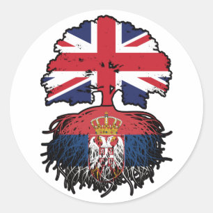 Serbia Serbian British UK United Kingdom Britain Classic Round Sticker